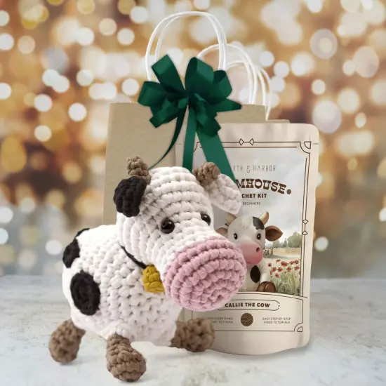 Hearth & Harbor Amigurumi Crochet Kit for Beginners Callie the Cow {4}