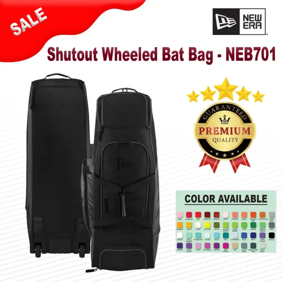 New Era&reg; Shutout Wheeled Bat Bag Graphite/ Black {2}