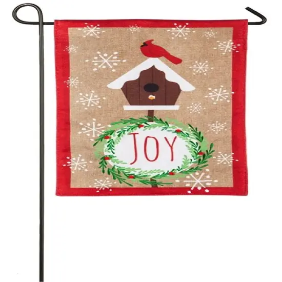 Christmas Joyful Cardinal 2 Sided Garden Flag Burlap {2}