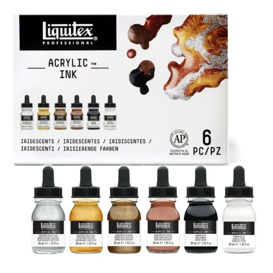 Liquitex Professional Acrylic Inks Metallics Set of 6 {1}