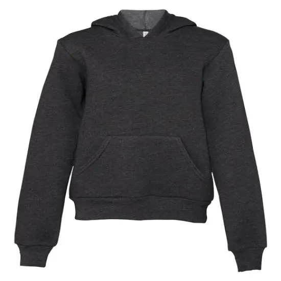 Bella + Canvas&reg; Youth Sponge Fleece Pullover Long Sleeve Hooded Sweatshirt DARK GRY HEATHER {1}