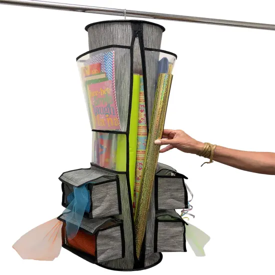 Round Gift Wrap Organizer - Wrapping Made Easy {4}