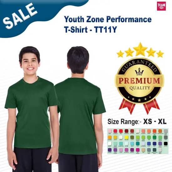 Team 365&reg; Youth Zone Performance T-Shirt DESERT KHAKI {2}