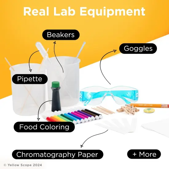 Yellow Scope Paper Chromatopgraphy Science Kit for Kids, STEM Kits for Girls and Boys, Educational & Fun Holiday Gift for Ages 8-14 {3}