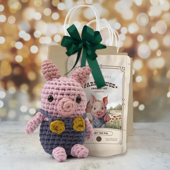 Hearth & Harbor Amigurumi Crochet Kit for Beginners Penny the Pig {4}