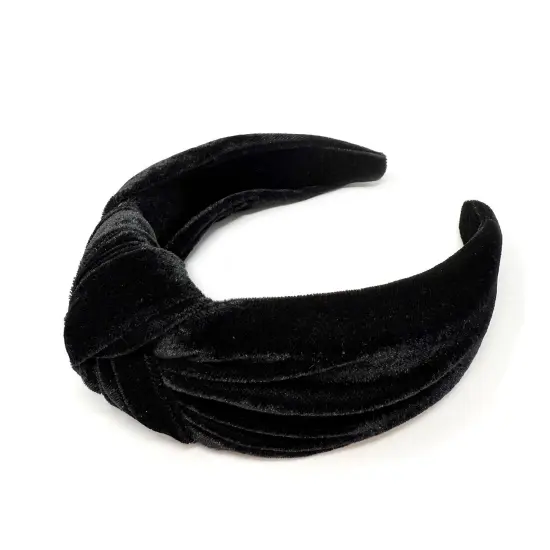 Wrapables Wide Knotted Velvet Headbands, Top Knot Velvet Headbands for Women and Girls, Black {2}