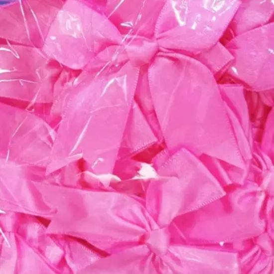 12 Ct Bubble Gum Pink Bow Satin Ribbon {1}