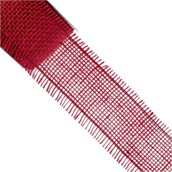 Rustic Burlap Fringe Ribbon 2.5" x 10 yd for Country Charm Red {4}