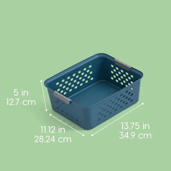IRIS USA Plastic Storage Basket, Shelf Basket Organizer for Pantries {2}