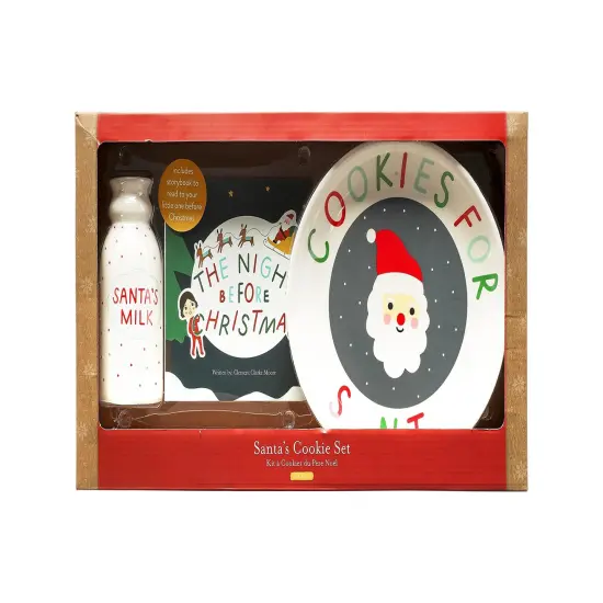 Kate & Milo Cookies for Santa Christmas Cookie and Milk Set and The Night Before Christmas Board Holiday Book Set, Baby and Toddler Set {4}