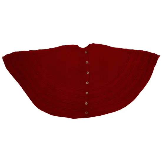 Northlight Knitted Sweater Tree Skirt with Buttons - 72&ldquo; - Red {4}