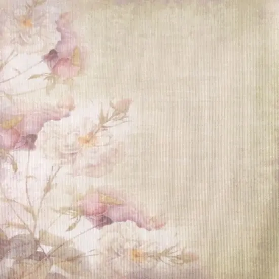 Blossoming Past Designer Printed AIDA Fabric. Canvas for embroidery with an applied backgroundKF-1315A {1}