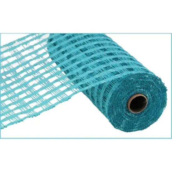 10" Poly Burlap Check Mesh Ribbon: Turquoise (10 Yards) {1}