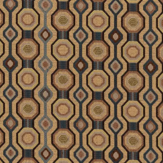 Denim - Blue,brown AbstractGeometric Upholstery Fabric 54 Inches" {1}