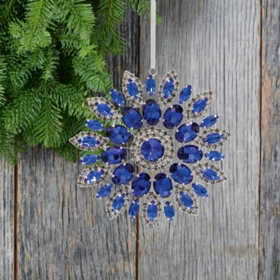 4.25in Hanging Faux Jewel Ornament: Blue {5}