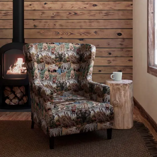 Wild - Blue,Brown,Green Novelty Upholstery Fabric 54 Inches" {2}