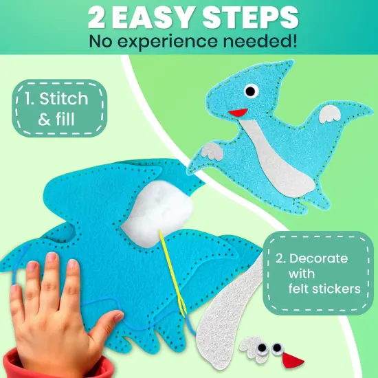 Craft Kits for Kids - 12 Wild Dino Sewing Kit Basic {4}