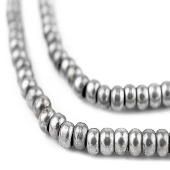 The Bead Chest Silver Rondelle Beads (4mm) {1}