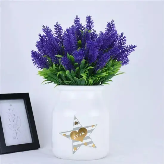 4pcs Lavender Flower Branch for Cheerful Table Decor Purple {3}