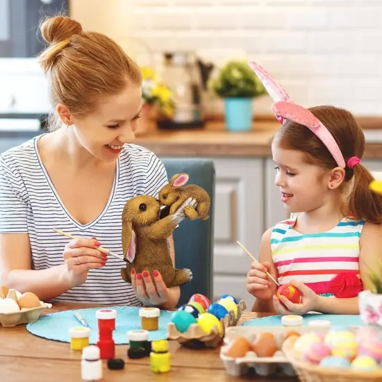 Easter Bunny Decorations Spring Easter Family Rabbit Figurines for Tabletopper Decor {5}