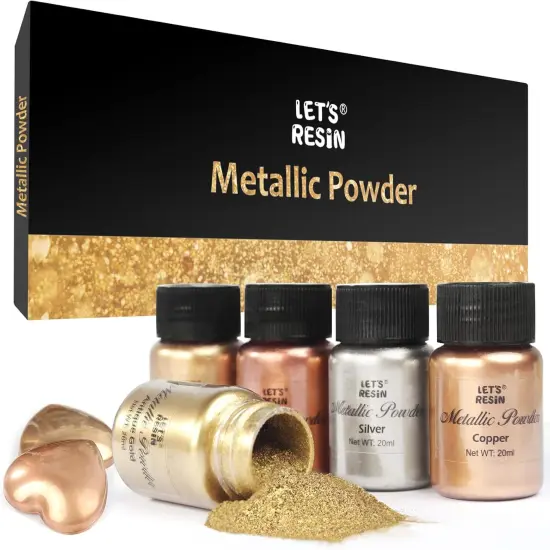 LET'S RESIN Metallic Pigment Powder, 5 Colors Resin Fine Powder, Each Bottle 20ml Shimmer Pigment Dye for Epoxy Resin Coloring, Polymer Clay and Other Crafts {1}