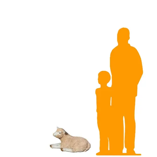 Laying Baby Merino Lamb Life Size Statue {2}