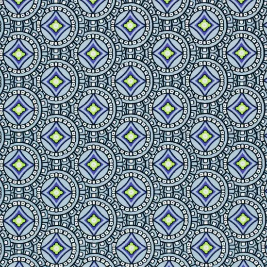 Mosaic Tile Printed Spandex Fabric Green {3}