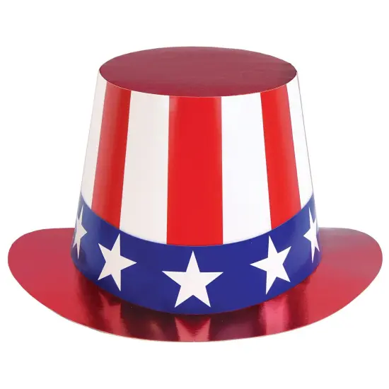 25 Pack Bulk Patriotic Party Red, White & Blue Hi-Hat {1}