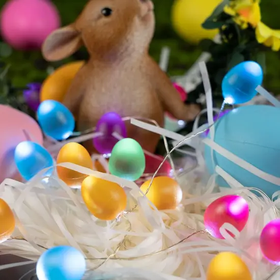 Easter Decorations Easter Egg Ornaments 10ft 30 LEDs Fairy Lights Battery Operated with Remote {5}