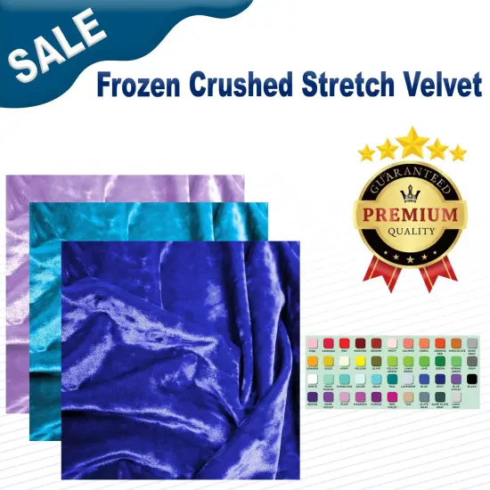 Frozen Crushed Stretch Velvet Fabric Royal {2}