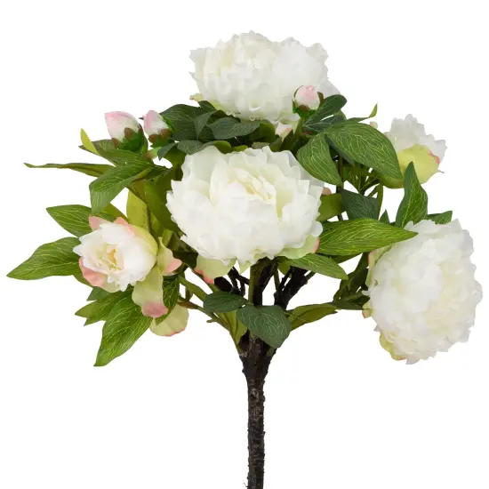 Northlight Blooming Peony Flower Artificial Potted Plant - 31" - White and Pink {4}