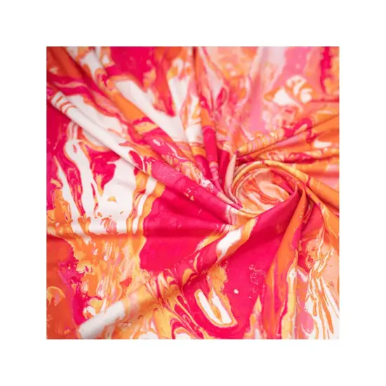 Multimarble Printed EcoTechflex Recycled Polyester Spandex Fabric Diva Blue/L {5}