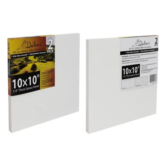 Jerry's Artarama Da Vinci Dual Sided Pro Panel Board - 20-Pack, 10x10" 6mm Deep Panels for Painting - Archival, Acid-Free Art Supplies - Ultra-Smooth & Medium Textured Paint Surfaces {3}