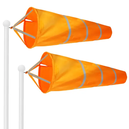 G128 - Orange Windsock Heavy Duty Printed 210D Wind Direction Measurement (Orange 30" 2PK) {1}