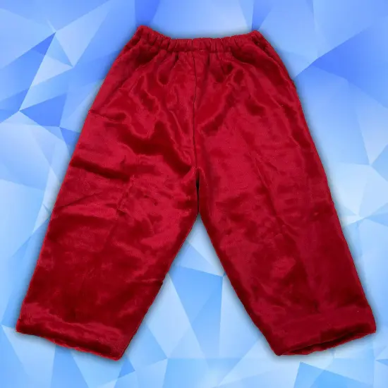 Majestic Santa Pants in Deluxe Burgundy Plush with Elastic Waist and Side Pockets {1}