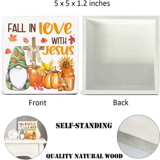 Jesus Decorations Farmhouse Home Table Desk Decor (5 x 5 Inches) {2}