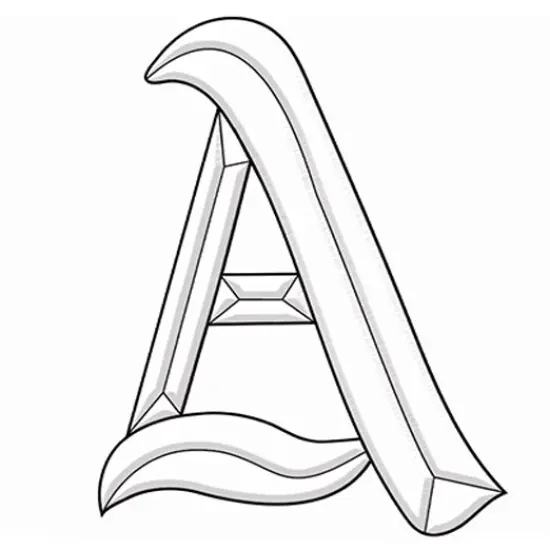 4-3/8" x 5-1/8" Exquisite Clear Glass Letter A Bevel Cluster BLA {1}