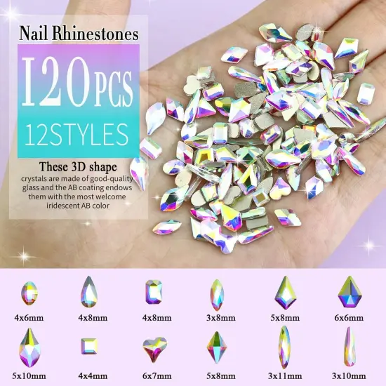 3200PCS Flatback Rhinestones - 12 Styles (Crystal AB) {2}