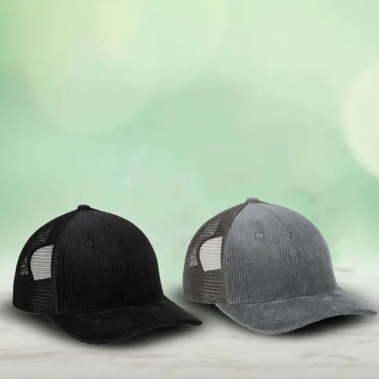 Limited Edition Spacecraft Conway Trucker Cap Structured Low Profile Corduroy Front Mesh Back Black/ Black {6}