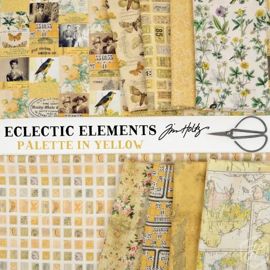 Map in Yellow (pwth243.yellow) | Eclectic Elements Palette in Yellow | Tim Holtz | Free Spirit {2}