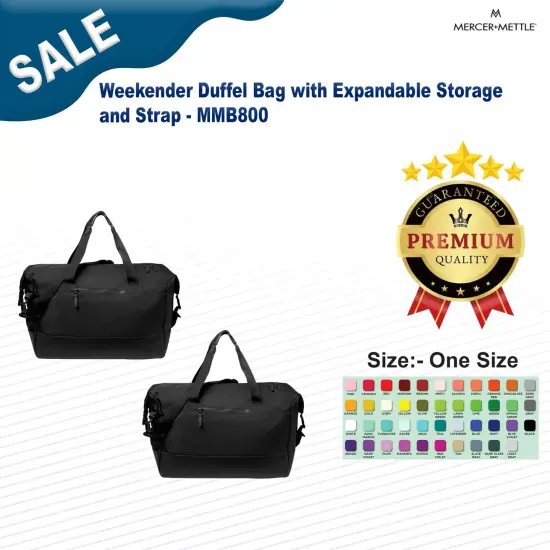 Mercer+Mettle&reg; Weekender Duffel Bag with Expandable Storage and Strap Deep Black {2}