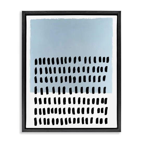 Stupell Industries Blue Dotted Pattern Floater Framed Canvas Wall Art Design by Michael Willett  {1}