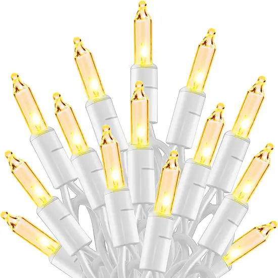 20FT 100 Count Incandescent Warm White Christmas Lights {1}