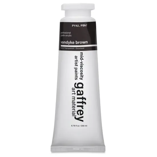 Gaffrey Art Material Standard Body Acrylic Paint - Vandyke Brown, 200 ml tube {1}