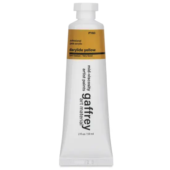 Gaffrey Art Material Standard Body Acrylic Paint - Diarylide Yellow, 59 ml tube {1}