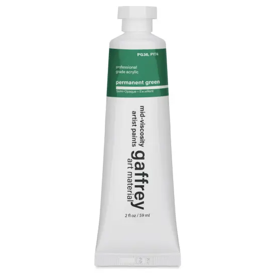 Gaffrey Art Material Standard Body Acrylic Paint - Permanent Green, 59 ml tube {1}