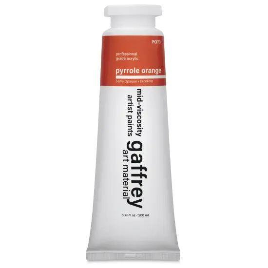 Gaffrey Art Material Standard Body Acrylic Paint - Pyrrole Orange, 200 ml tube {1}