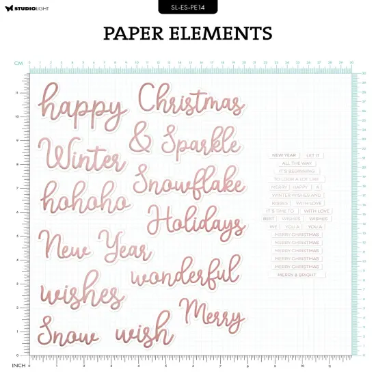 Studio Light Essentials Paper Elements 40/Pkg-Nr. 14, Rosegold Sentiments {4}