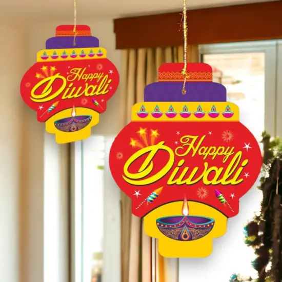 10ct Paper Happy Diwali Hanging , Diwali Decoration, Diwali Decor, Diwali Decorations, Diwali Party, Deepawali Hanging, Diwali Garland {1}