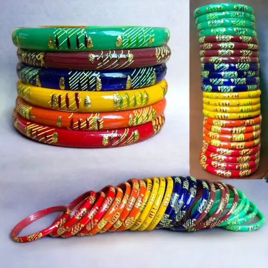 20ct Glass Bangle for Women, Baby Shower Bangles, Gold Line Bangles, Indian Bangles, Return Gifts, Valaikappu Bangles, Wedding Glass Bangle {5}